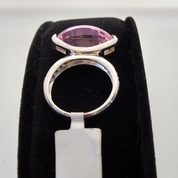 6ct+ Pink Cubic Zirconia Cocktail Ring in Sterling - Picture 5 of 11
